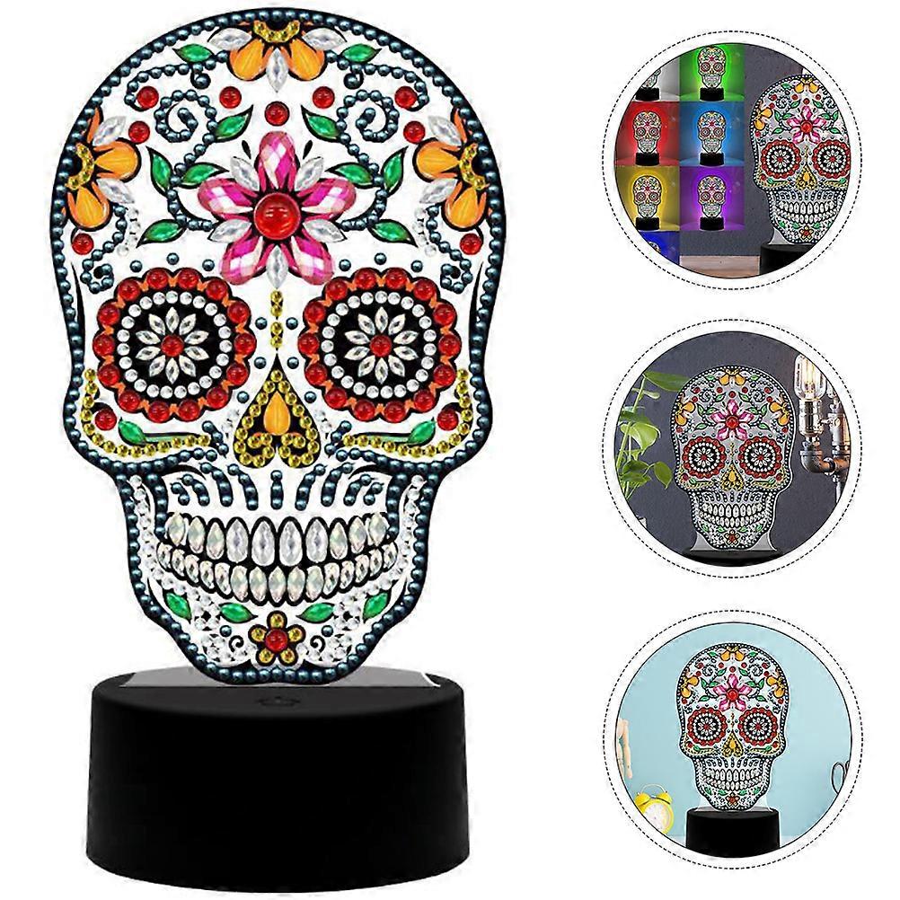 Unique Night Lights Skull Table Lamp Assorted Color For Home Decoration Dinner Table 7.4×3.5×1.5In 1Pcs