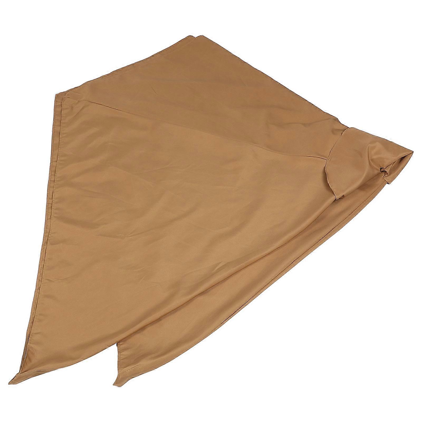 Patio Umbrella Cover Replacement Made of Durable Polyester for Sun and Rain Protection Khaki Color Fits Various Sizes