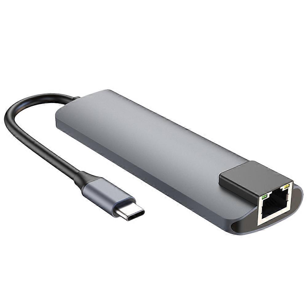 Type-C Usb Expansion Board Hub For Laptop Computer Office Travel Silver 4.3×1.4×0.6in External Interface Expansion 1Set