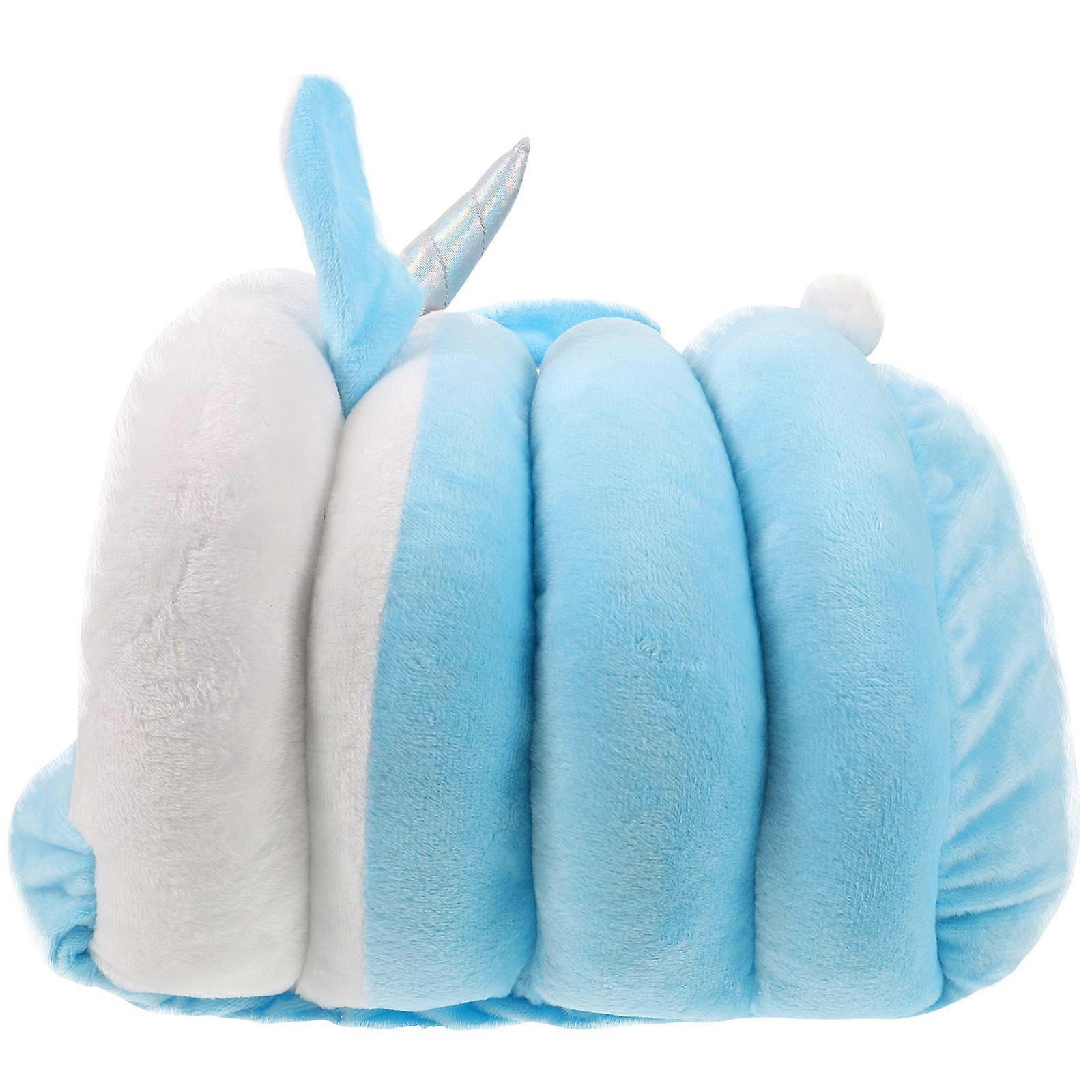 Unicorn Shaped Cat Bed House For Pet Owners Travel And Carrying Blue Color 31.00X30.00X28.00CM Fabric Material 1Pack