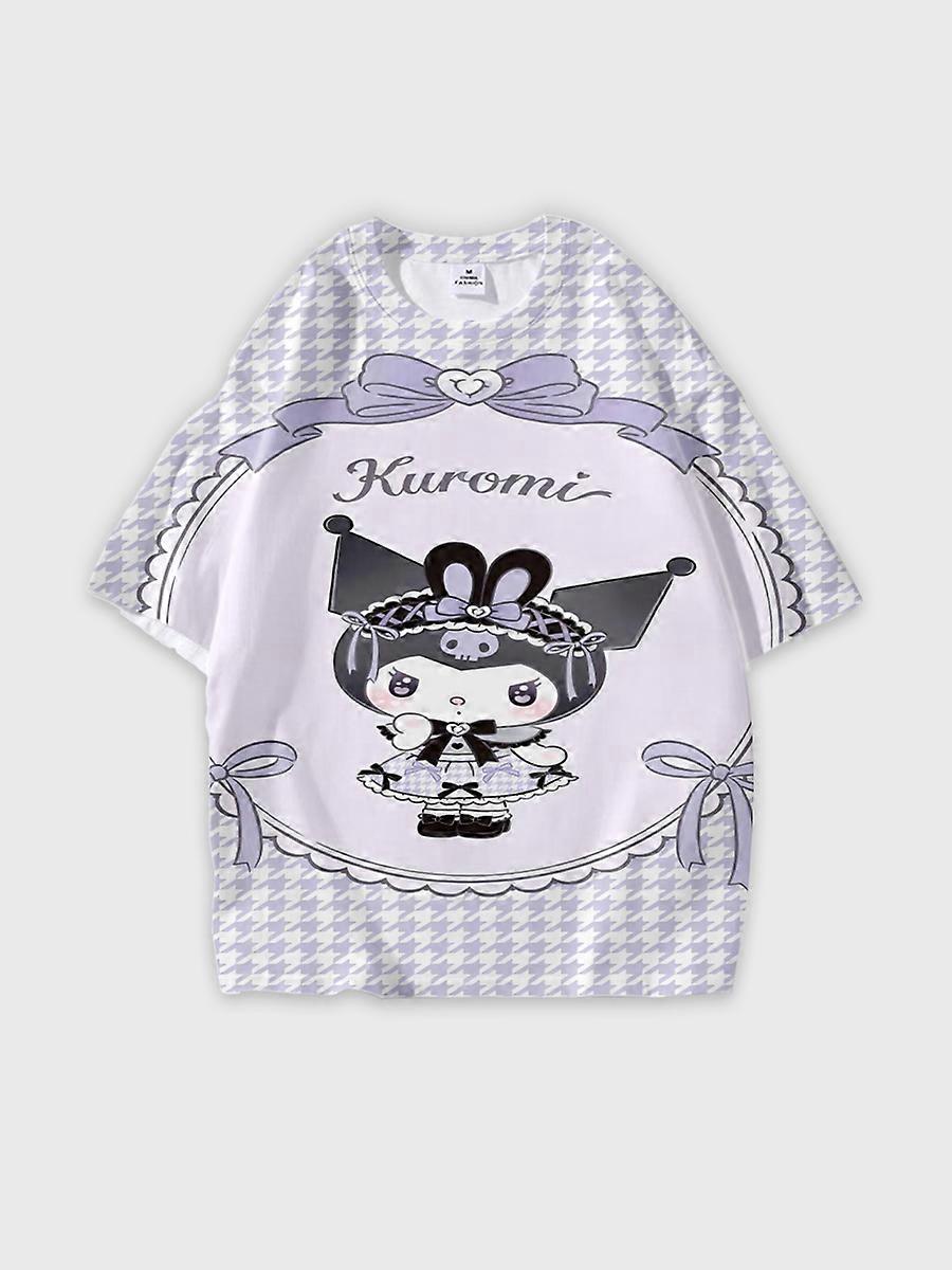 T-shirt round neck Cartoon Pattern loose short sleeve B2002
