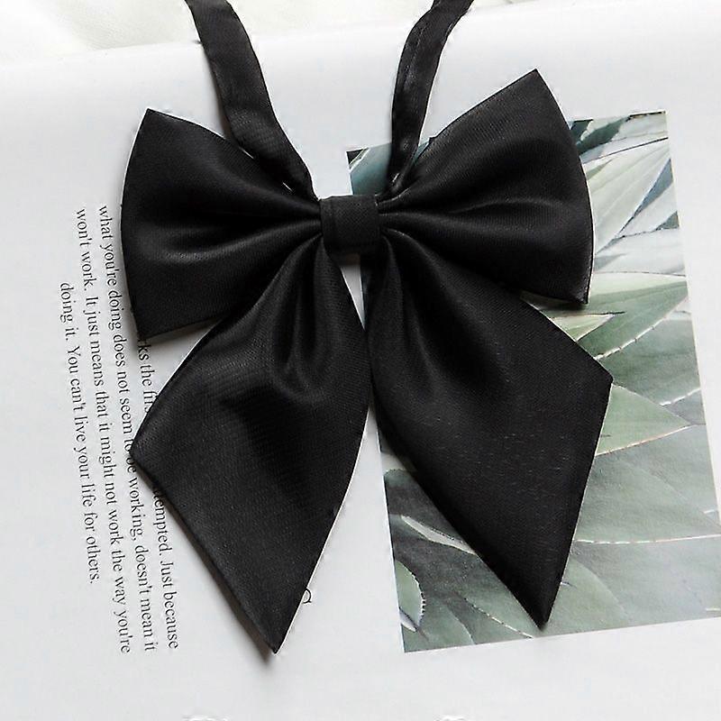 Women Bow Tie Japanese Style Girls Solid Bow-knot Fashion Vintage Silk Neckwear Female JK Uniform Butterfly Neck Wear Collar