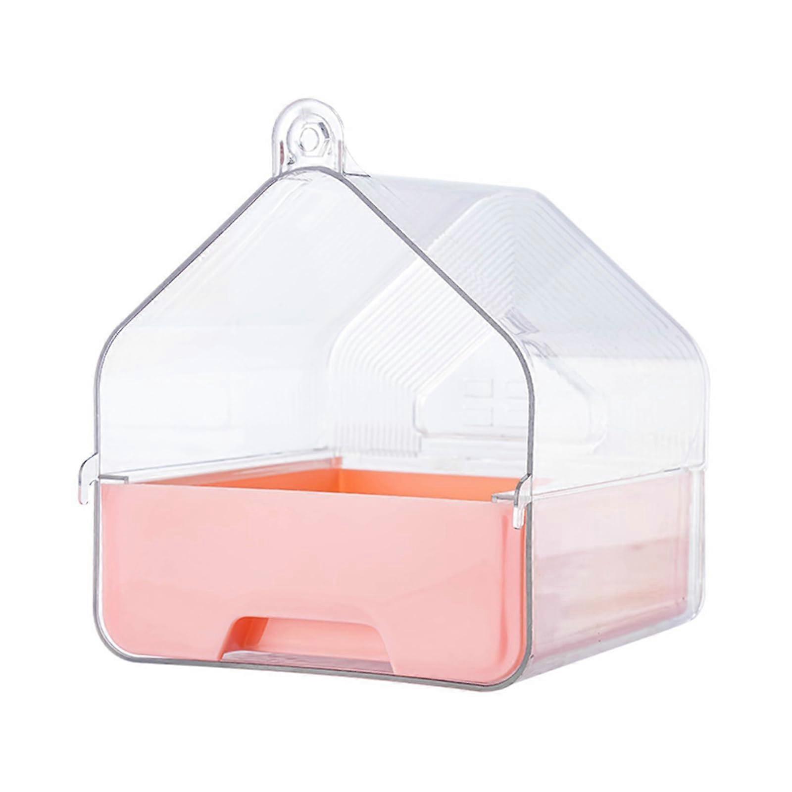 Clear Bird Bath for Cage Pet Supplies for Parakeets and Quakers Large Space Easy Clean Drawer Bird Bathing Box