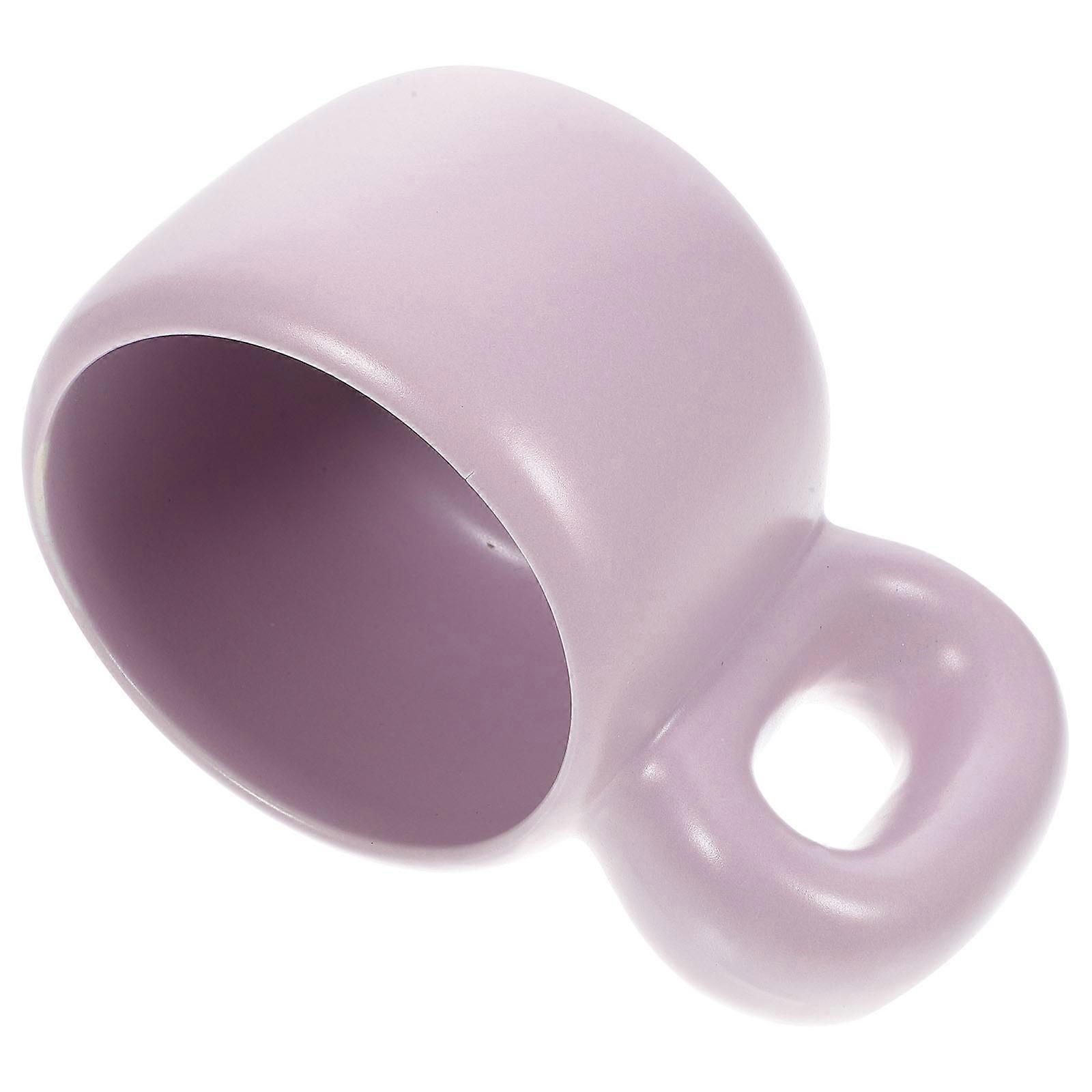 Purple Ceramic Coffee Mug for Storage with Aesthetic Nordic Style and Chunky Handles 12.5 oz