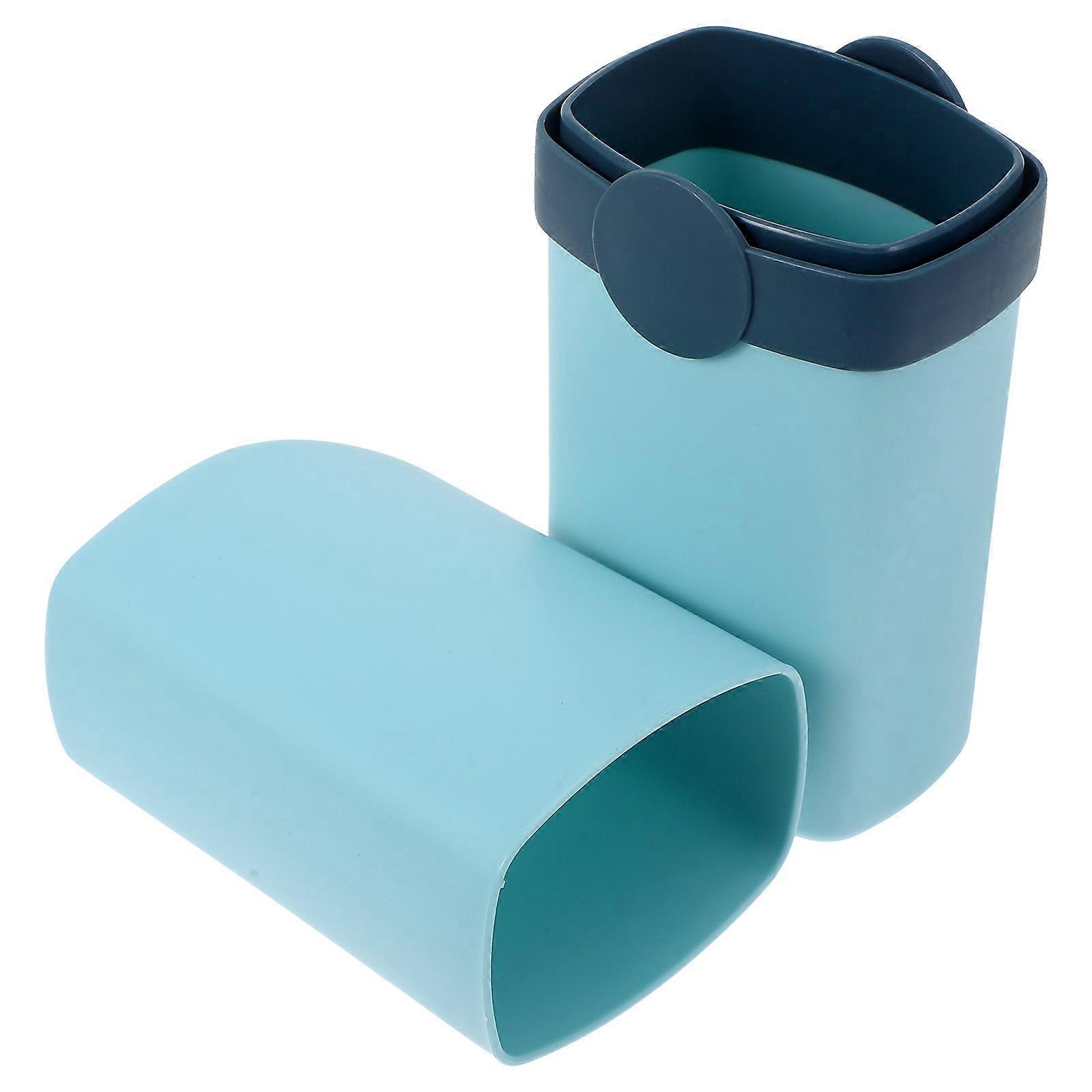 Sky-blue Travel Toothbrush Cup with PP Material for Storage Lightweight Portable Smooth Edges 7.8