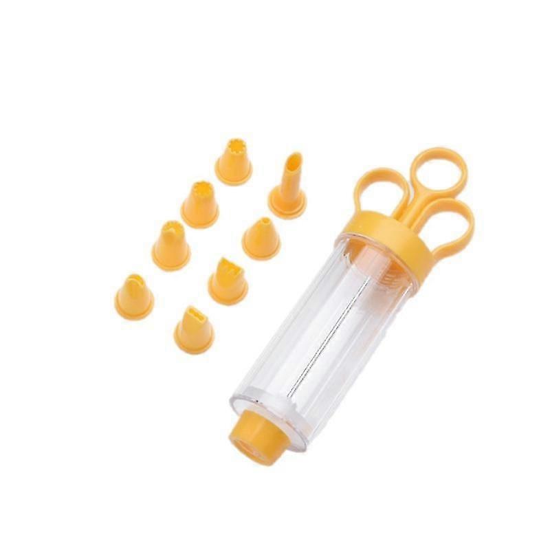 1 Set Of Diy Baking Cake Mounting Gun Cookie Cookie Butter Gun Set Yellow