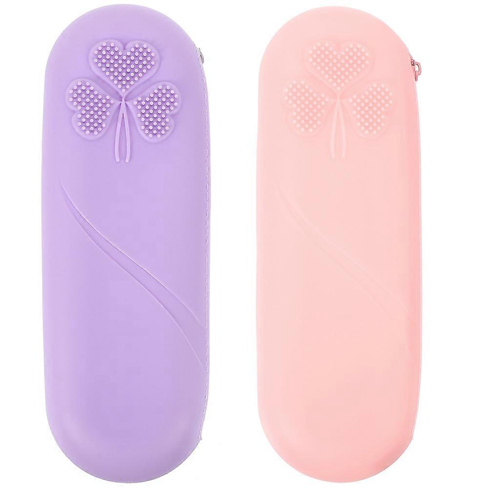 メイクアップブラシオーガナイザー2個トラベルメイクブラシケース愛する人のためのコンパクトなアソートカラー便利な収納