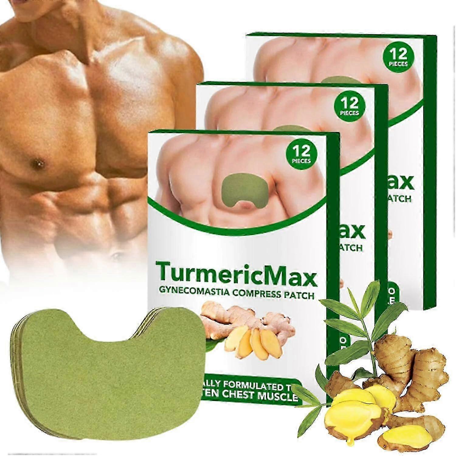 Gynecomastia Compress Patch - Turmericmax, Ginger Patch for Cellulite Melting