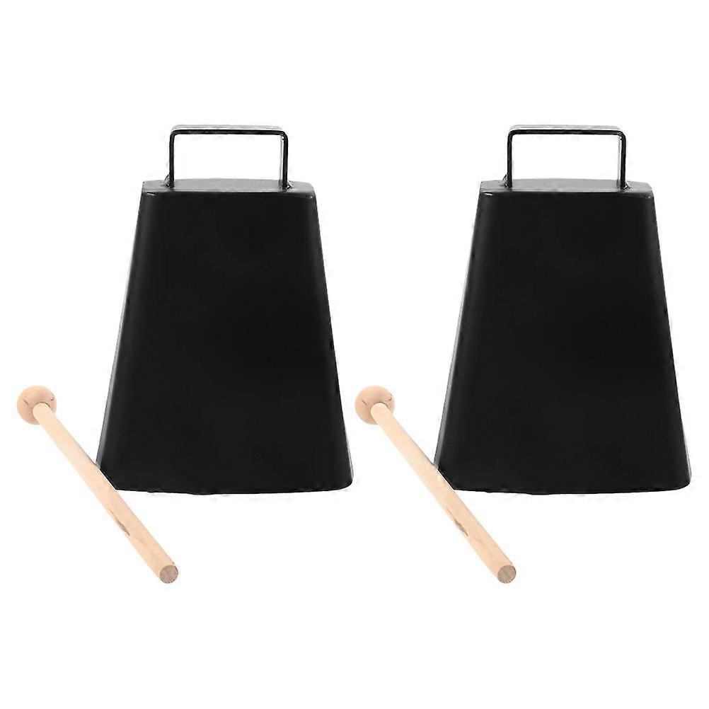 Cowbell Instrument Multipurpose Design Music Education Metal Cowbell with Clear Sound 2Sets