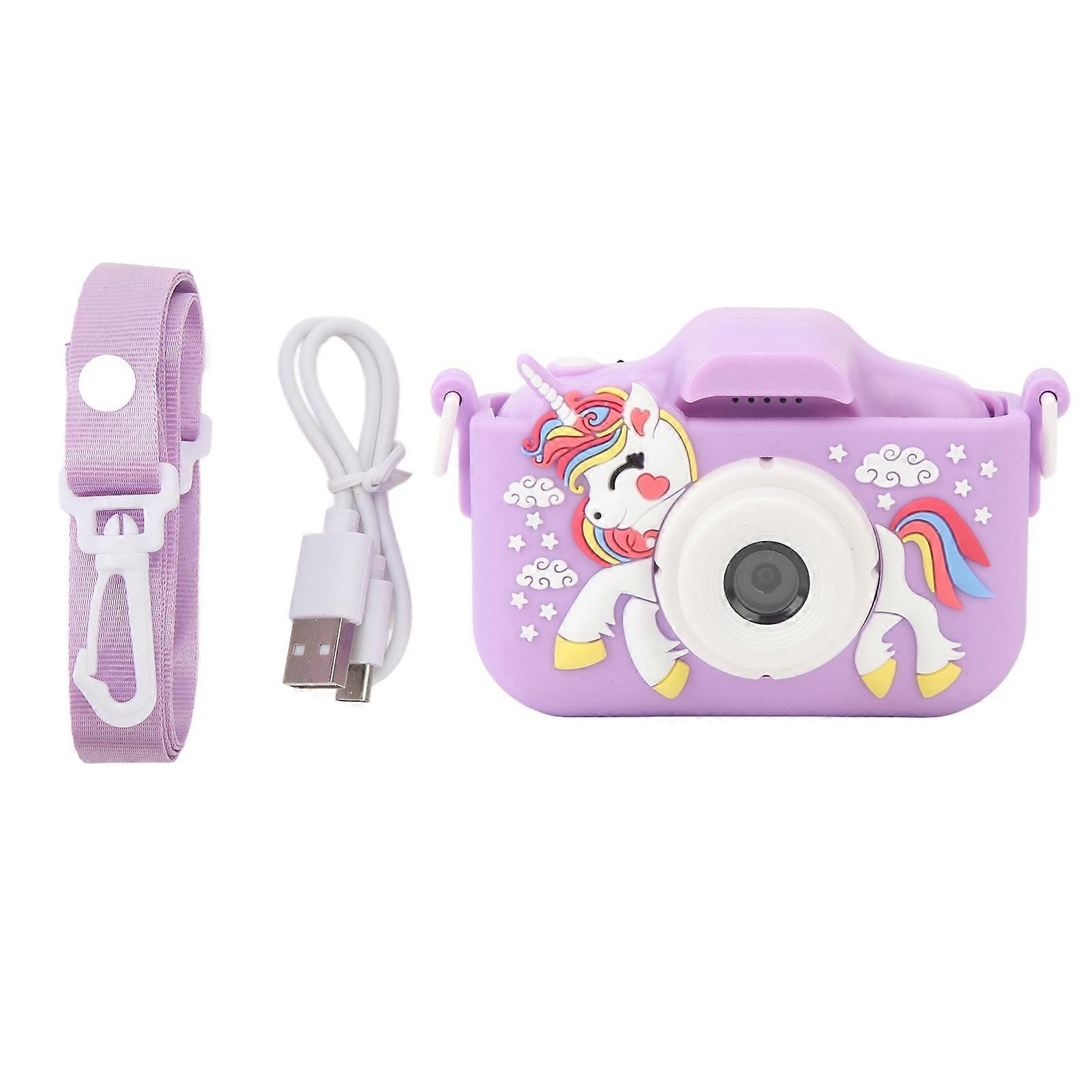 Kids Camera for Boys Girls 20MP HD Dual Camera Children Thumb Camera Photo Video Portable Digital Mini Camera Unicorn Purple