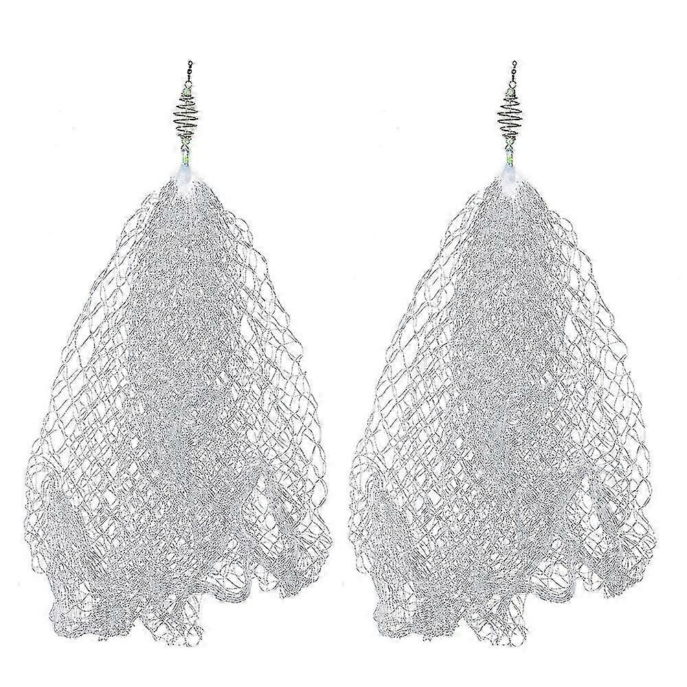 2pcs Filet de pêche de fond de printemps en cuivre avec filet à mailles de perles lumineuses