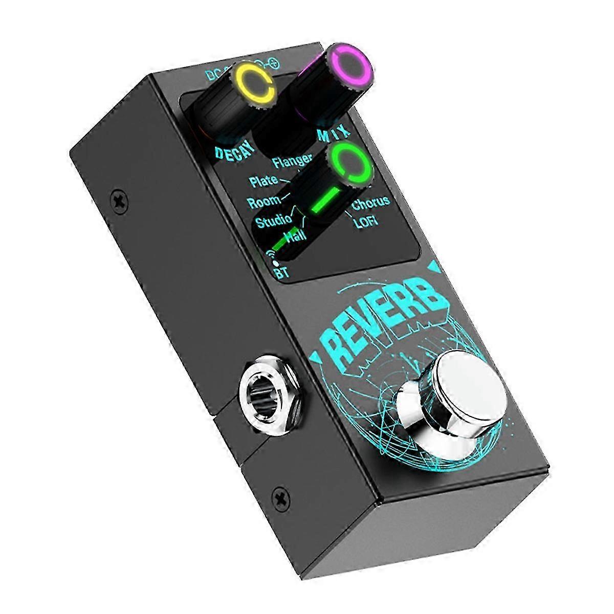 New Bluetooth 5.4 Guitar Reverb Effect Pedal with Colorful Visual Lights