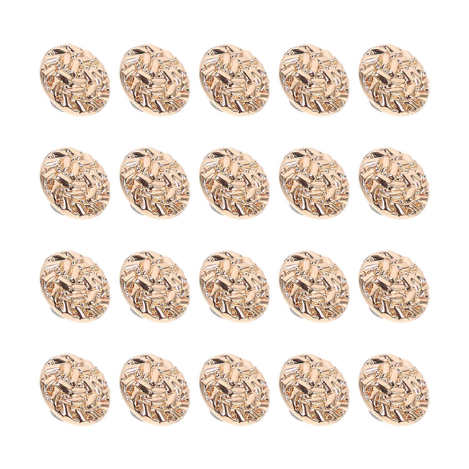 Durable Metal Buttons for DIY Sewing 20Pcs Golden Decorative Clothing Buttons