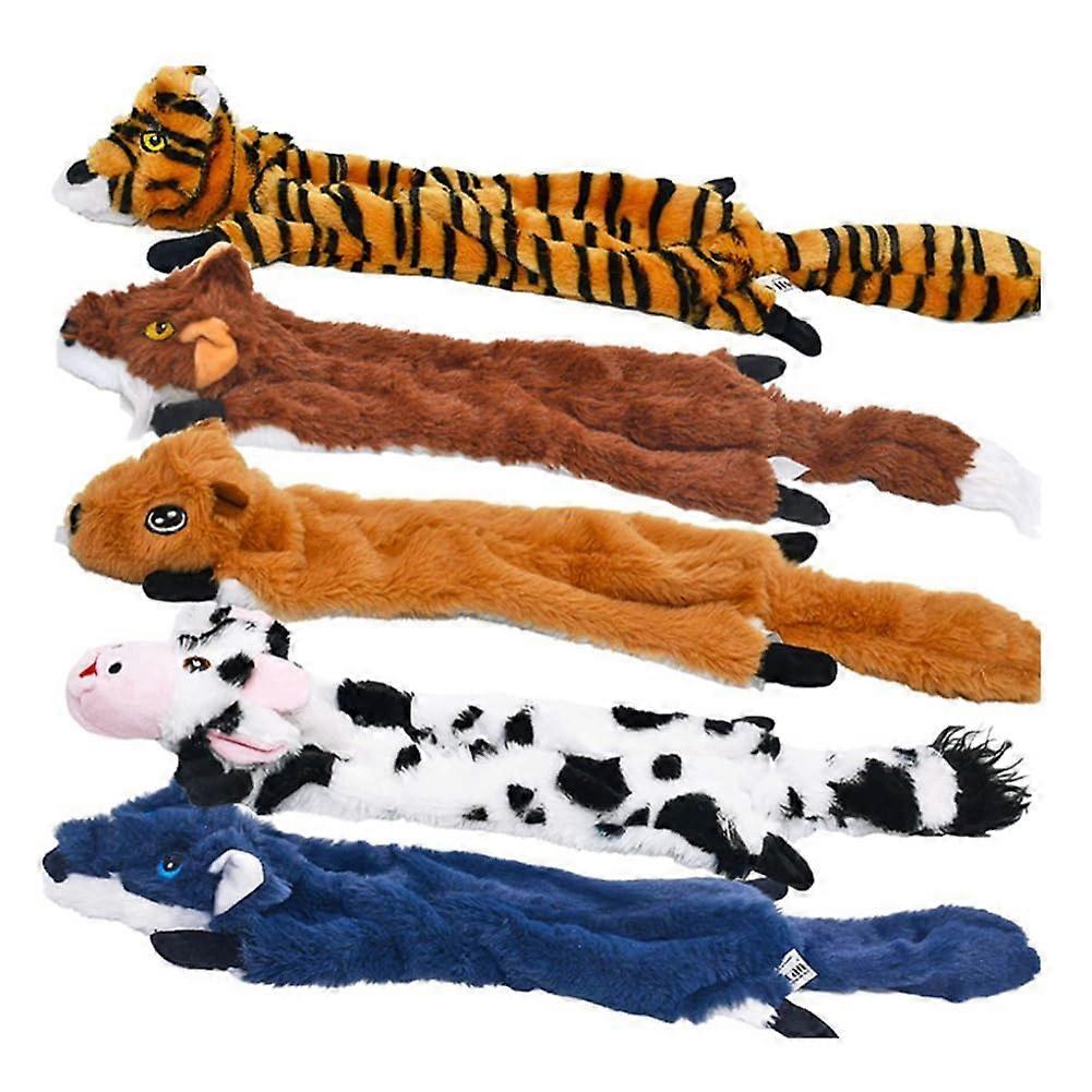 Squeaky Dog Toy Plush No Stuffing, Five Piece Chew Toy Set For Small To Large Dogs, Easy Installation