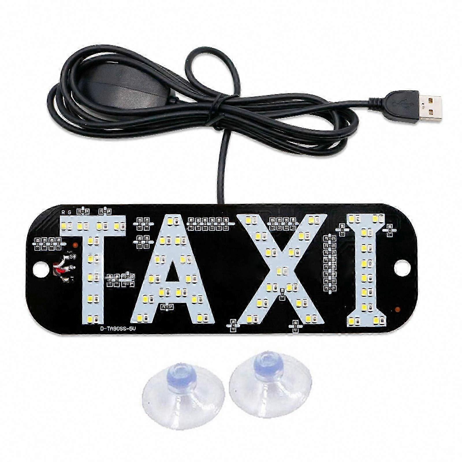 Windshield Taxi Guiding Lights Taxi LED Cab Indicator Lamp with Switch Cab Indicator Light Decor 12V USB Taxi Sign Bulb