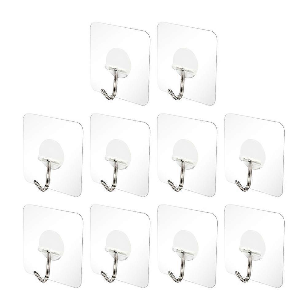 Stainless Steel Wall Hooks 10Pcs Traceless Hanging Suitable For Indoor Drying 6X6Cm Design