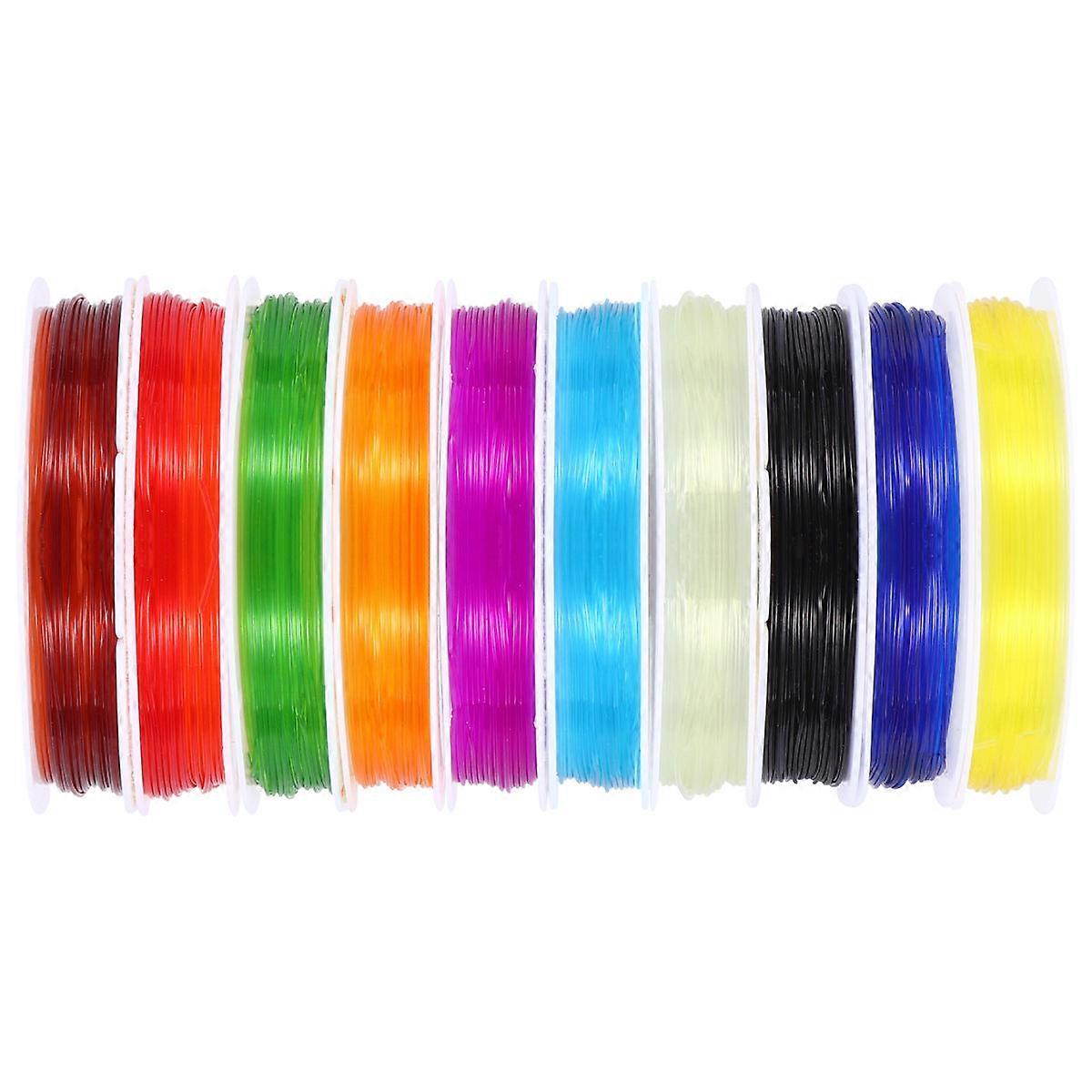 10 Rolls Assorted Color DIY Beads Wire Elastic String for Jewelry Craft Projects 0.8