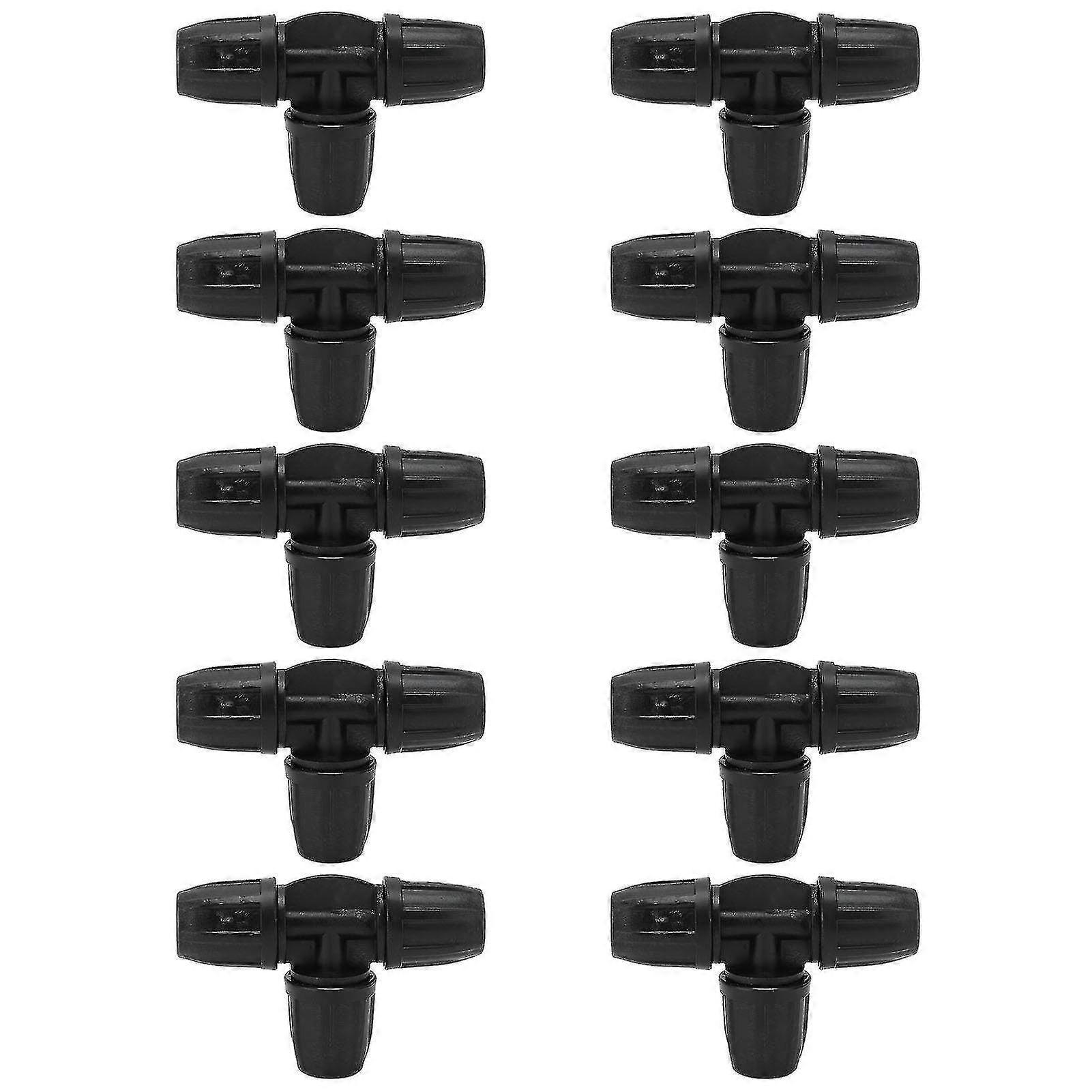 10Pcs 8/11mm Barbed Tee Lock Pipe Connectors - Hose Fittings for Garden Drip Irrigation System