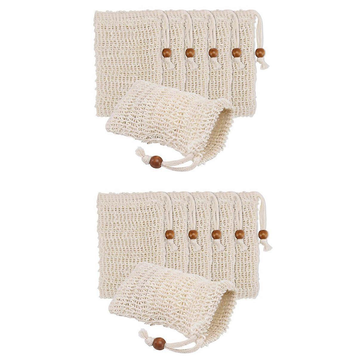 72 Pack Soap Exfoliating Bags,Soap Saver Made Sisal Mesh Soap Bag Bar Soap Bag with Drawstring for B