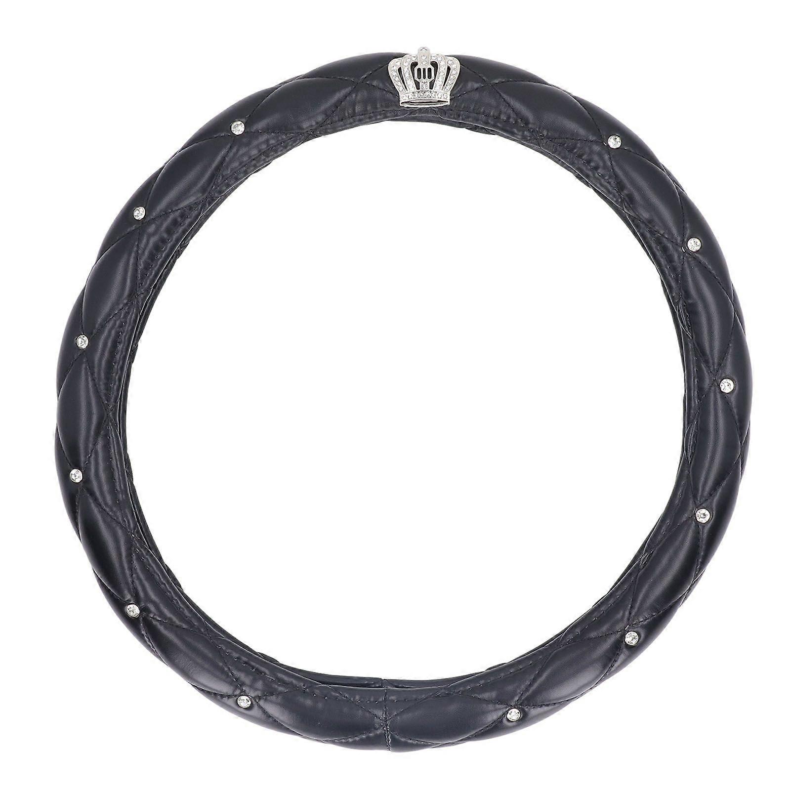 Universal fit 38cm PU leather steering wheel cover