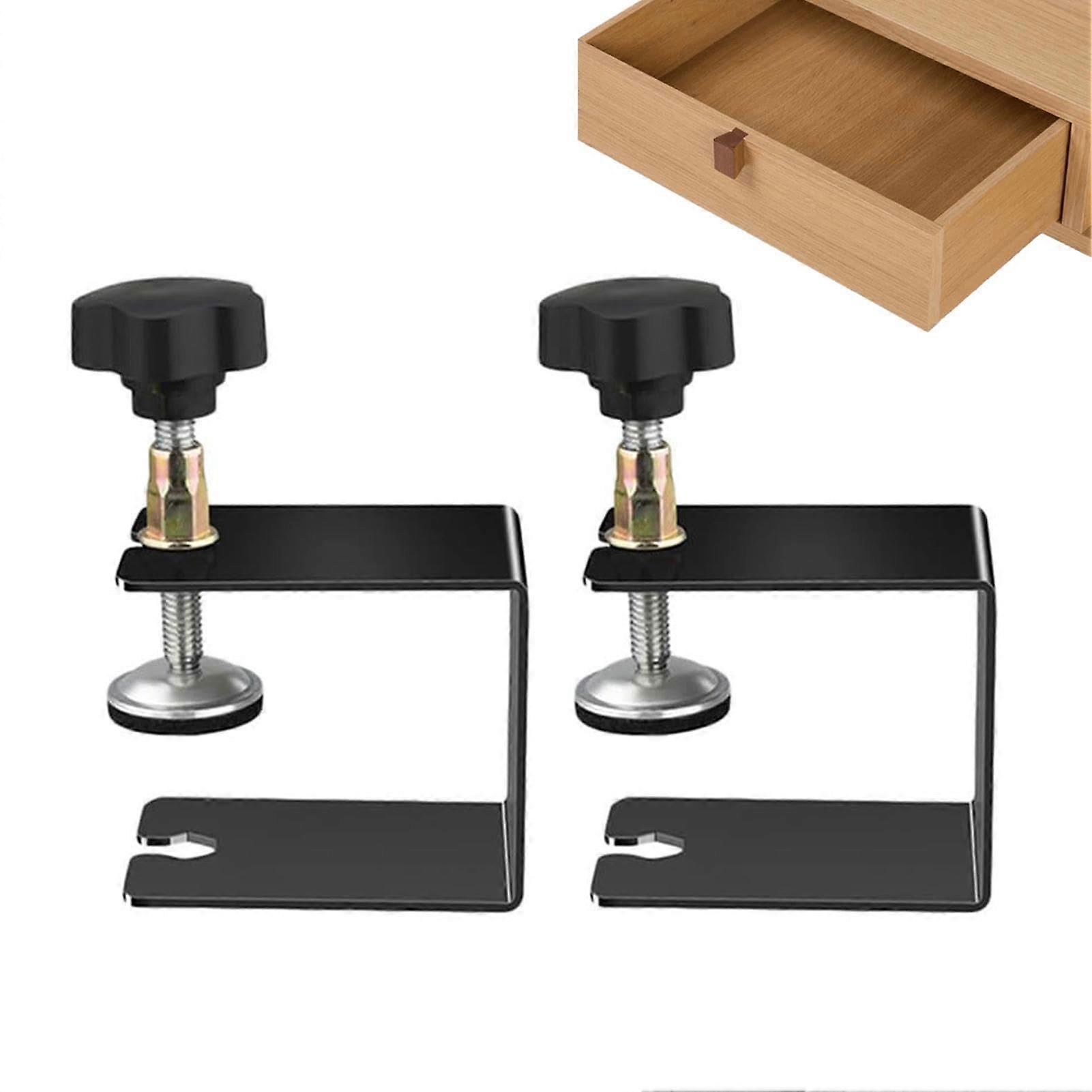 Drawer Panel Fixing Clip, Portable Stainless Steel Drawer Installation Clip, 2 Flower Shape Handles, Multifunctional
