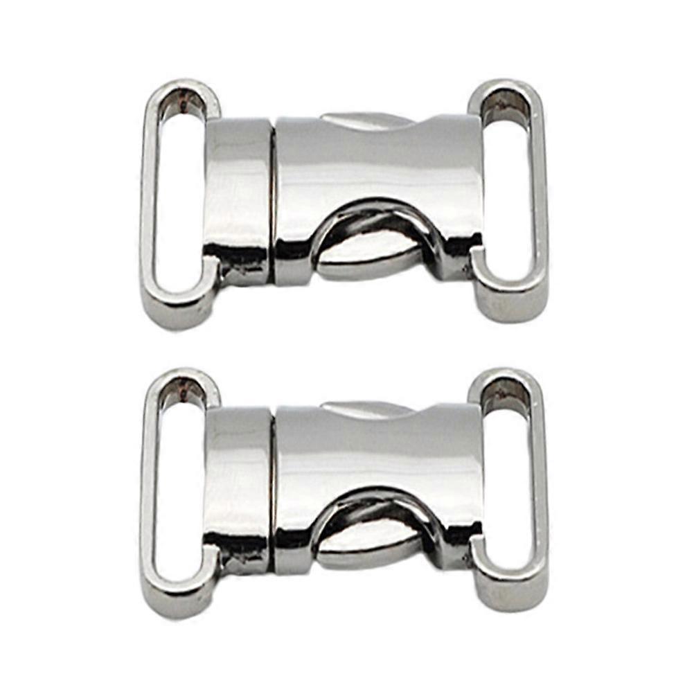 Side Release Buckles Alloy Metal Buckle for Lock Use 2Pcs Silver