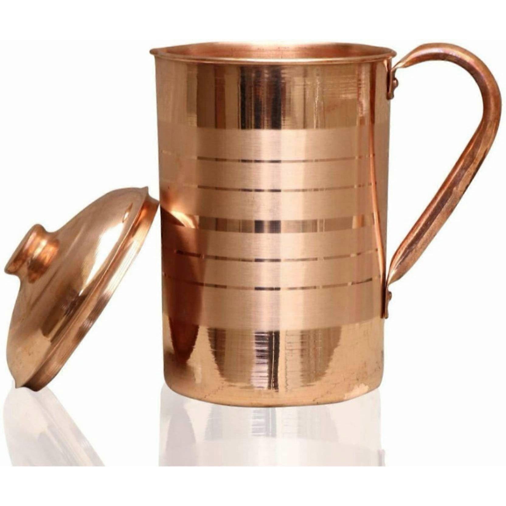 1.5 L Copper Water Jug Sonanshi brings to you a premium and equally classy water pitcher with a laser floral print