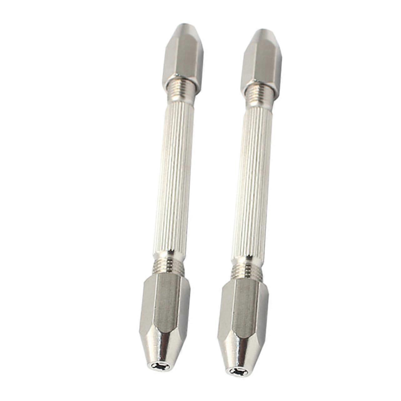 Hexagonal Double End Pin Vise Tool Set, 2 Pieces, Ergonomic Design for Precision Watchmaking and Jewelry Repair, Durable Construction