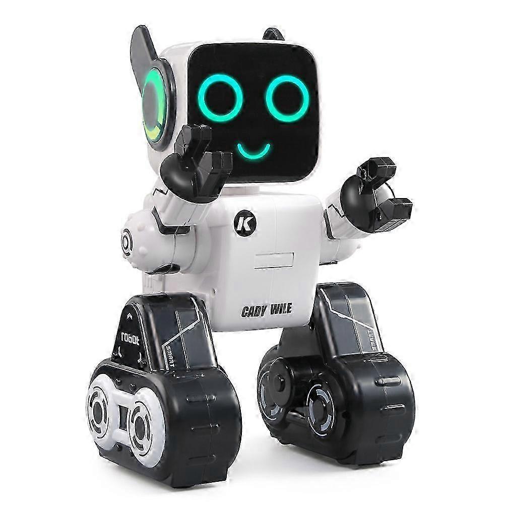 R4 Cady Wile Rc Robot 2.4g Intelligent Smart Robot Sound Interaction Gesture Sensor Control Coin Bank Gift Toy (white)