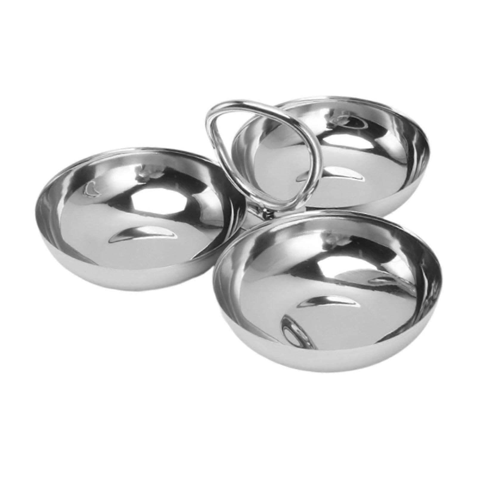 Divided Serving Bowls Set, 3 Compartment Dried Fruit Plates for Home, Multicolor Snack and Sauce Bowls