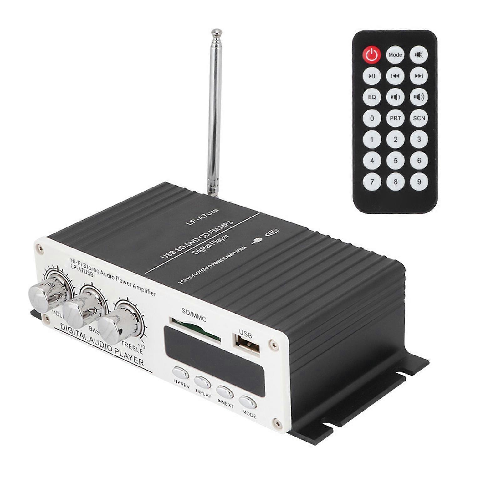 Bluetooth A7 Digital o Speaker Power Amplifier FM with Remote/USB/MP3