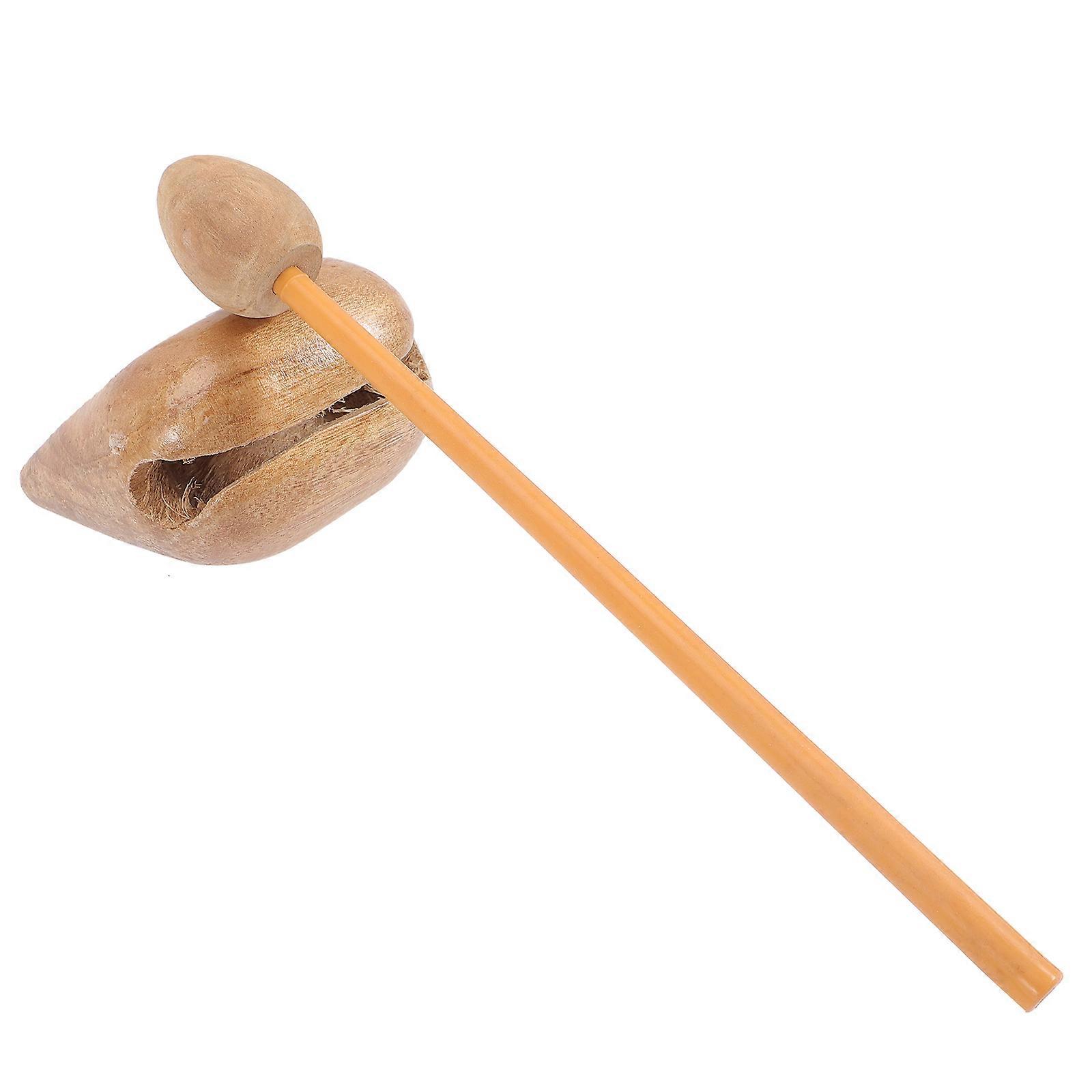 Buddhist Percussion Knocker Stick Musical Instrument for Music Teaching, Meditation & Religious Practices – Natural Wood with Crisp Sound