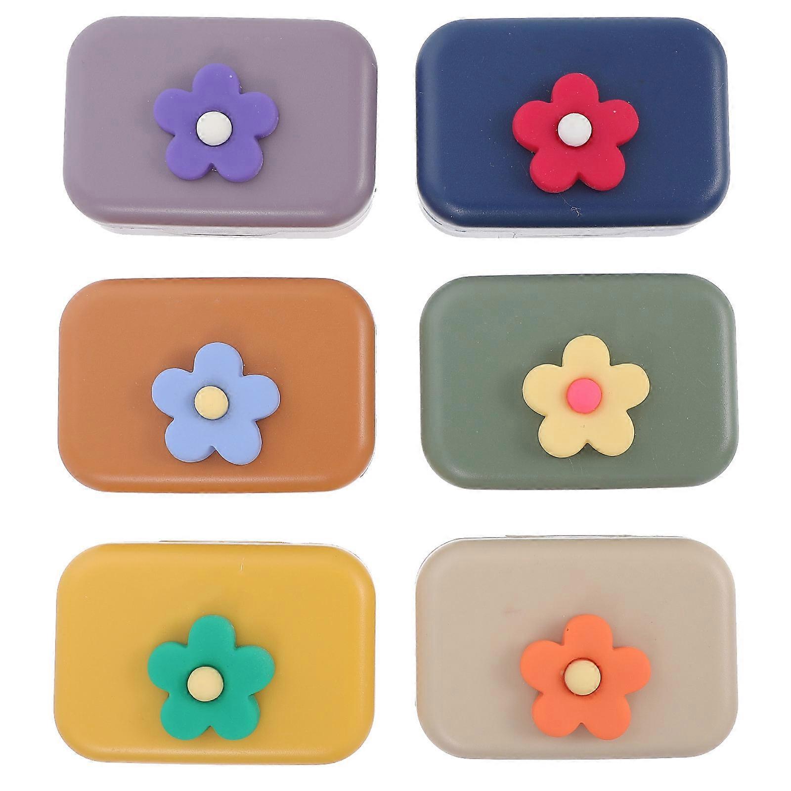 Portable Eye Lens Boxes Crafted From Plastic Material Suitable For Travel Or Work With Assorted Color 6Set