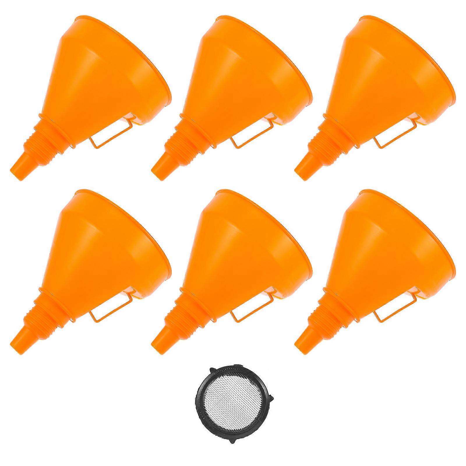 Wide Mouth Fuel Funnel for Motorbike Use Made of Durable Plastic with Assorted Color 6pcs
