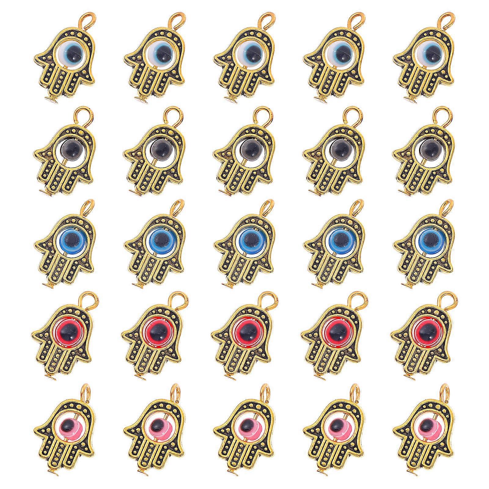 Zinc Alloy Evil Eye Charms 25Pcs DIY Style Jewelry Making Supplies for Jewelry Decoration and DIY Projects