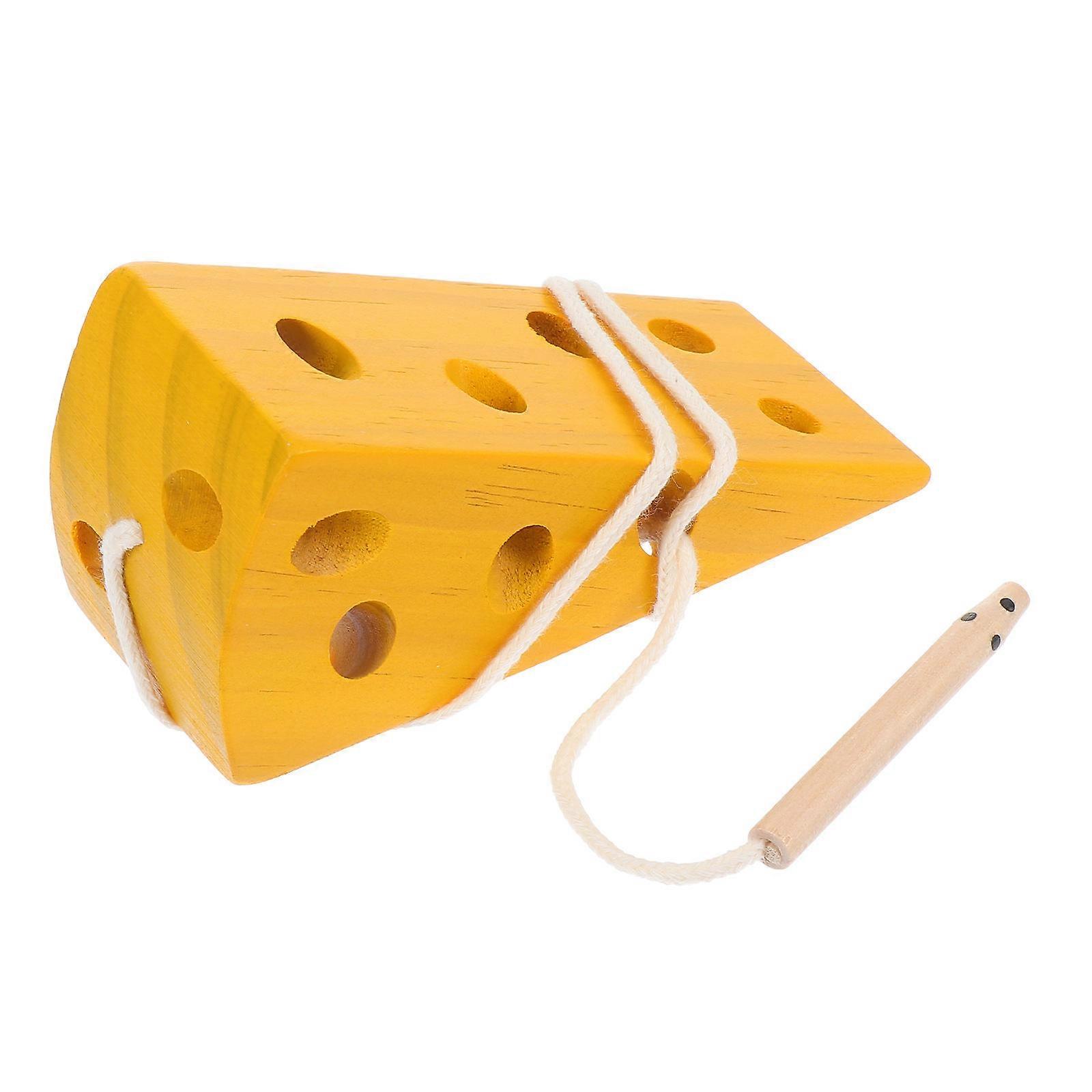 Colorful Toddler Threading Toys 1Pack Cheese Threading Game Prop For Babies 4.5X2X1.8In Promoting Visual Development