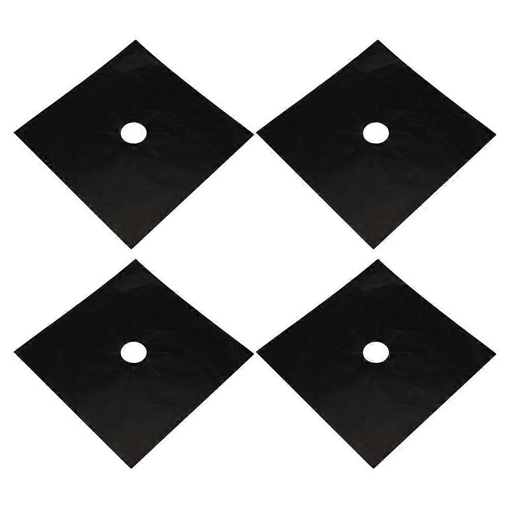 بطانات موقد غاز 4 قطع موقد غاز مقاوم للحرارة للاستخدام اليومي 27X27X0.3 سم متين