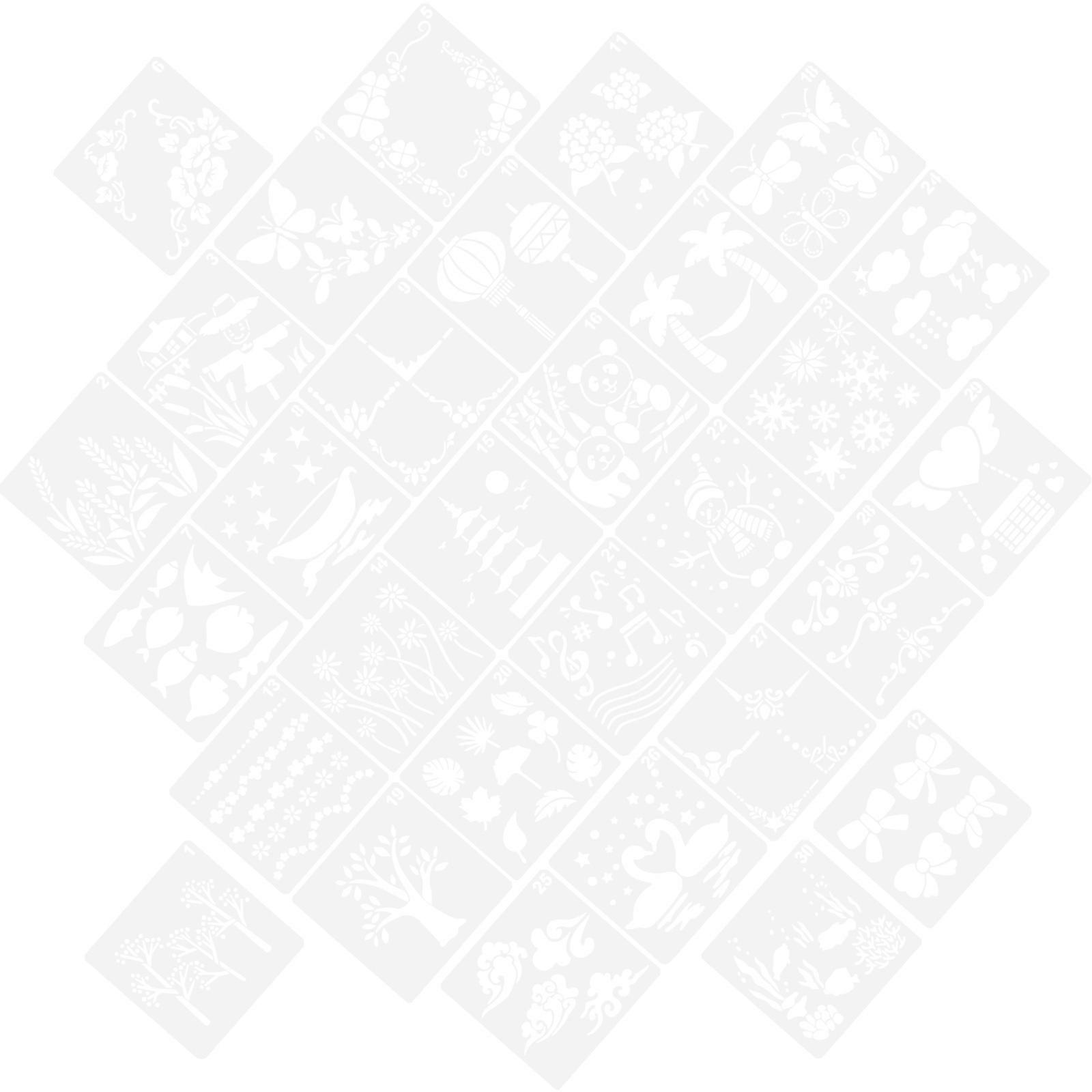 30pcs Plastic Drawing Stencils for Kids DIY White Fine Cutting Smooth Surface Great for Crafts