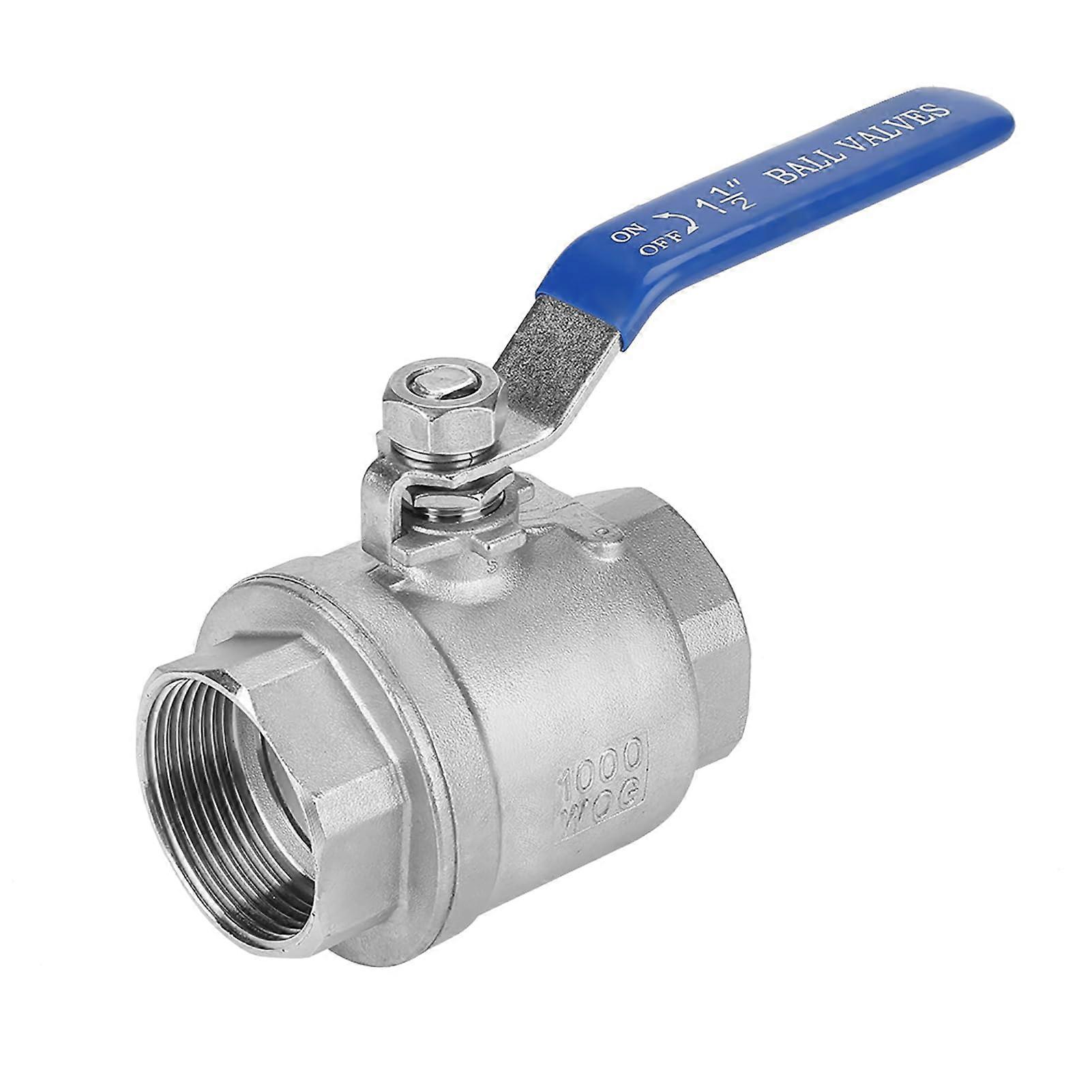 Full Connection Ball Valve Made of 304 Stainless Steel with Female Thread, 11/2 Inch DN40, 1000 WOG, Durable and CAct Design for Easy Maintenance