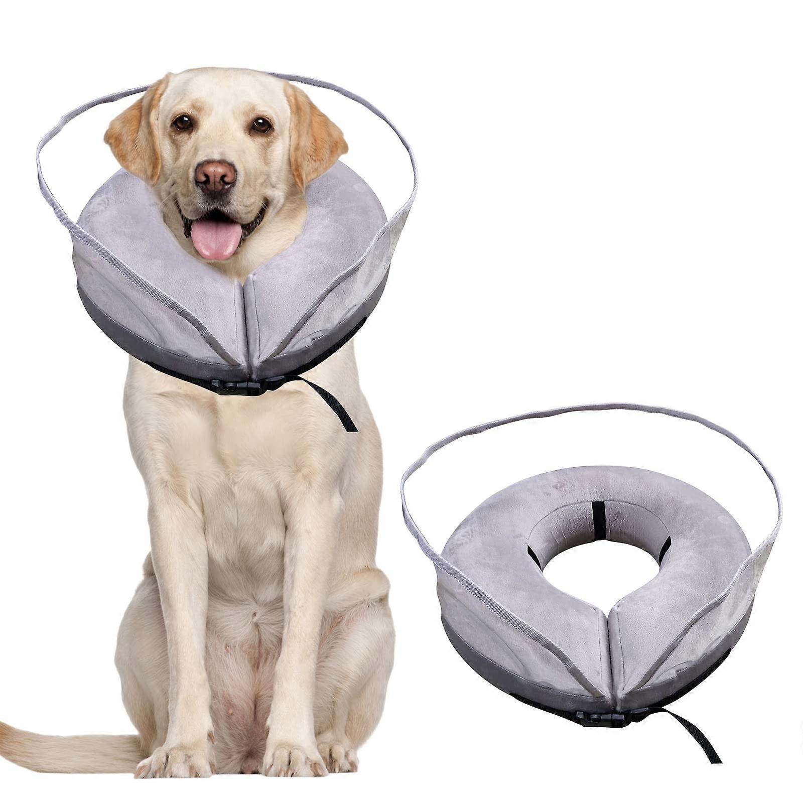 Inflatable Dog Cone with Improved AntiLeak Baffle for Small, Medium and Large Dogs, Soft Cone for Dogs After Surgery to Stop Licking and Scratching