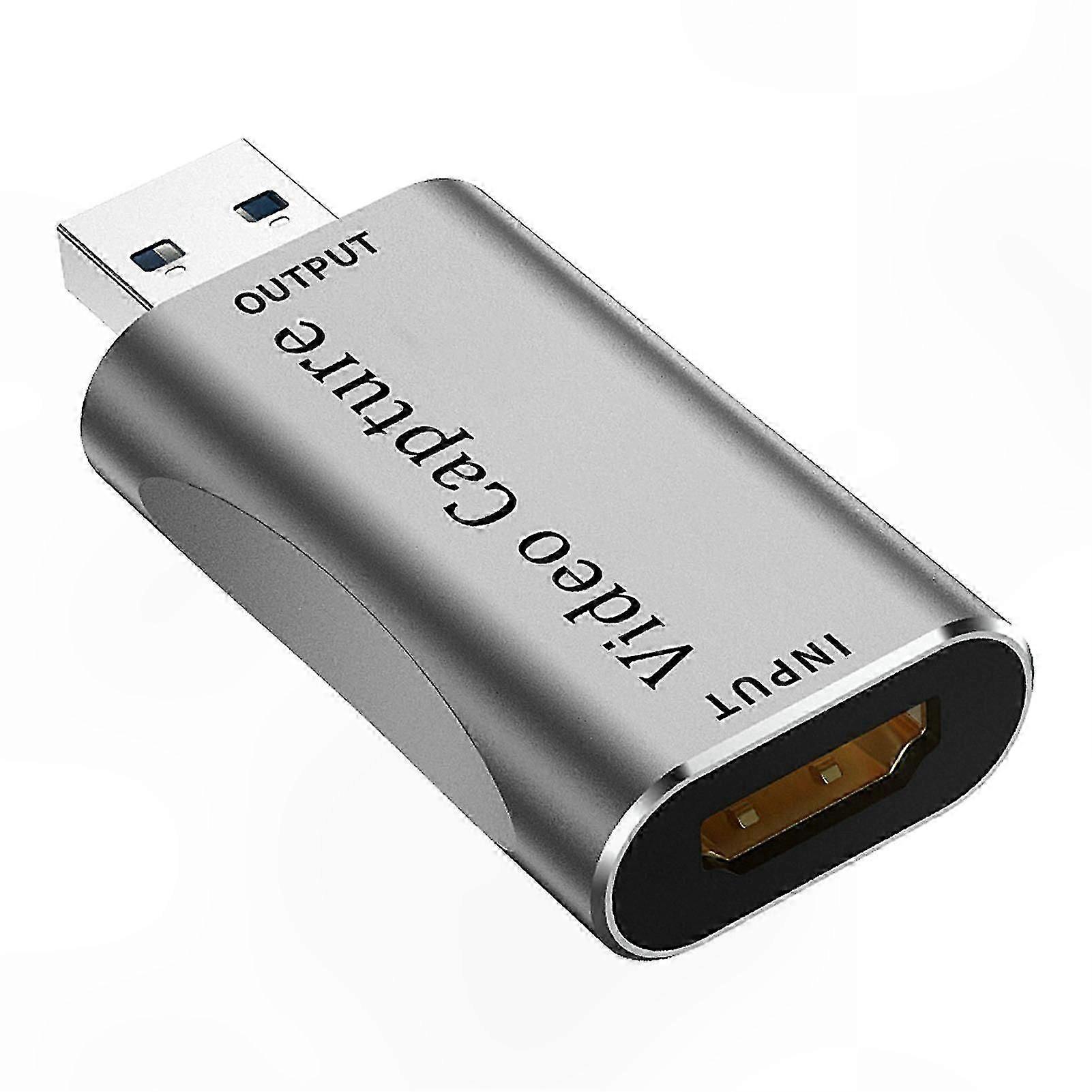 4K HDMI-Compatible USB 3.0 External Capture Adapter for Live Streaming and Gaming on Windows