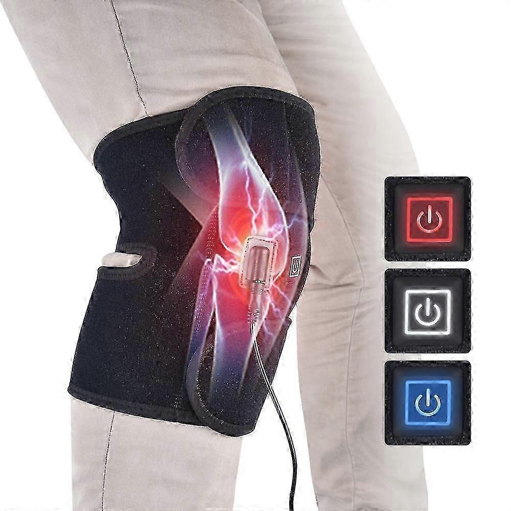 Electric Knee Protection Heating Massager Pads Therapy Adjustable Brace Support Belt Arthritis Relieve Knee Pain