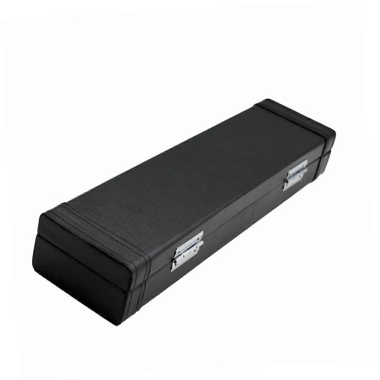 Flute Case Made of High-Quality Leather, Stylish Protection Box for C Flute, Durable Storage for Musicians, Black
