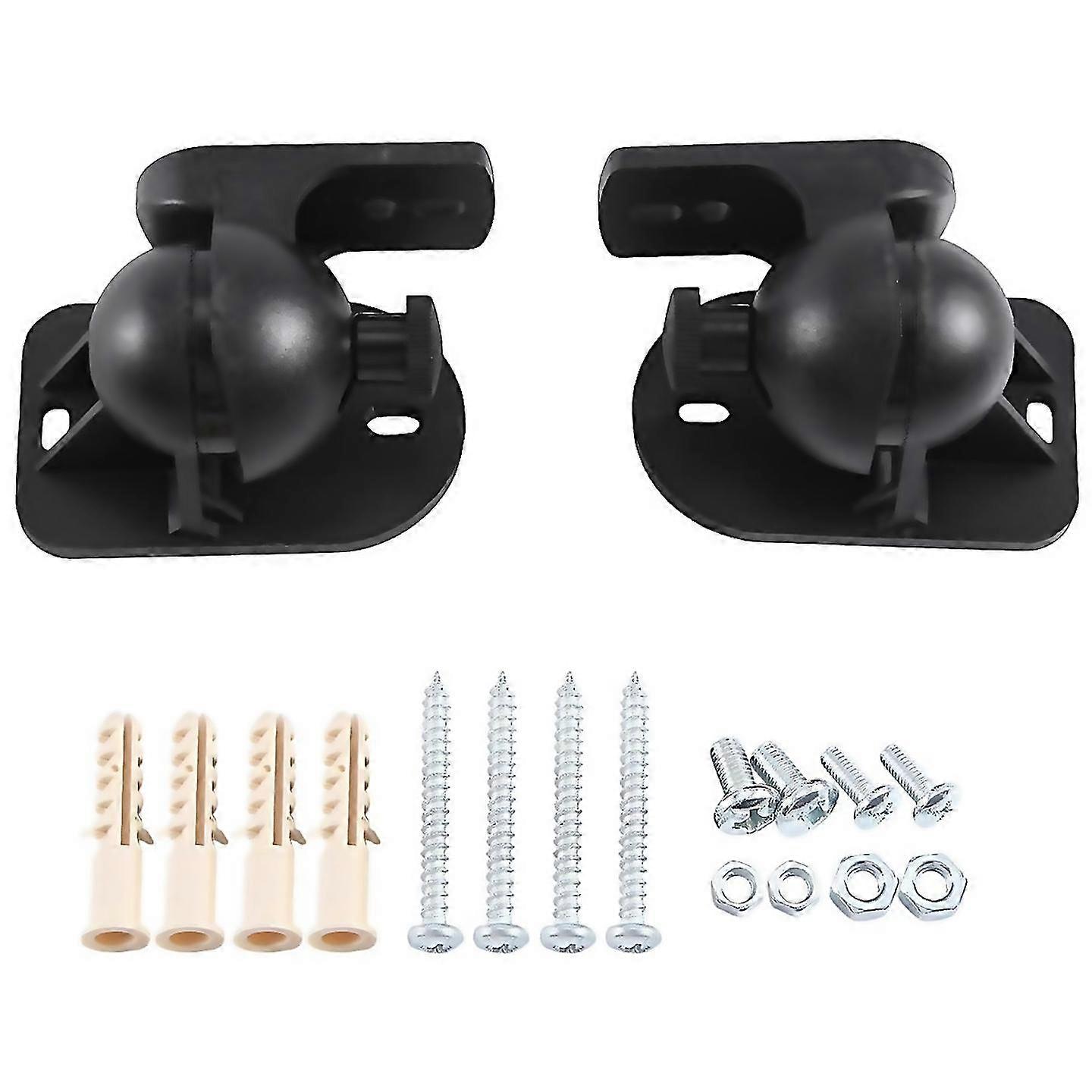 For universal rotatable speaker wall mount stand bracket 1 pair Black