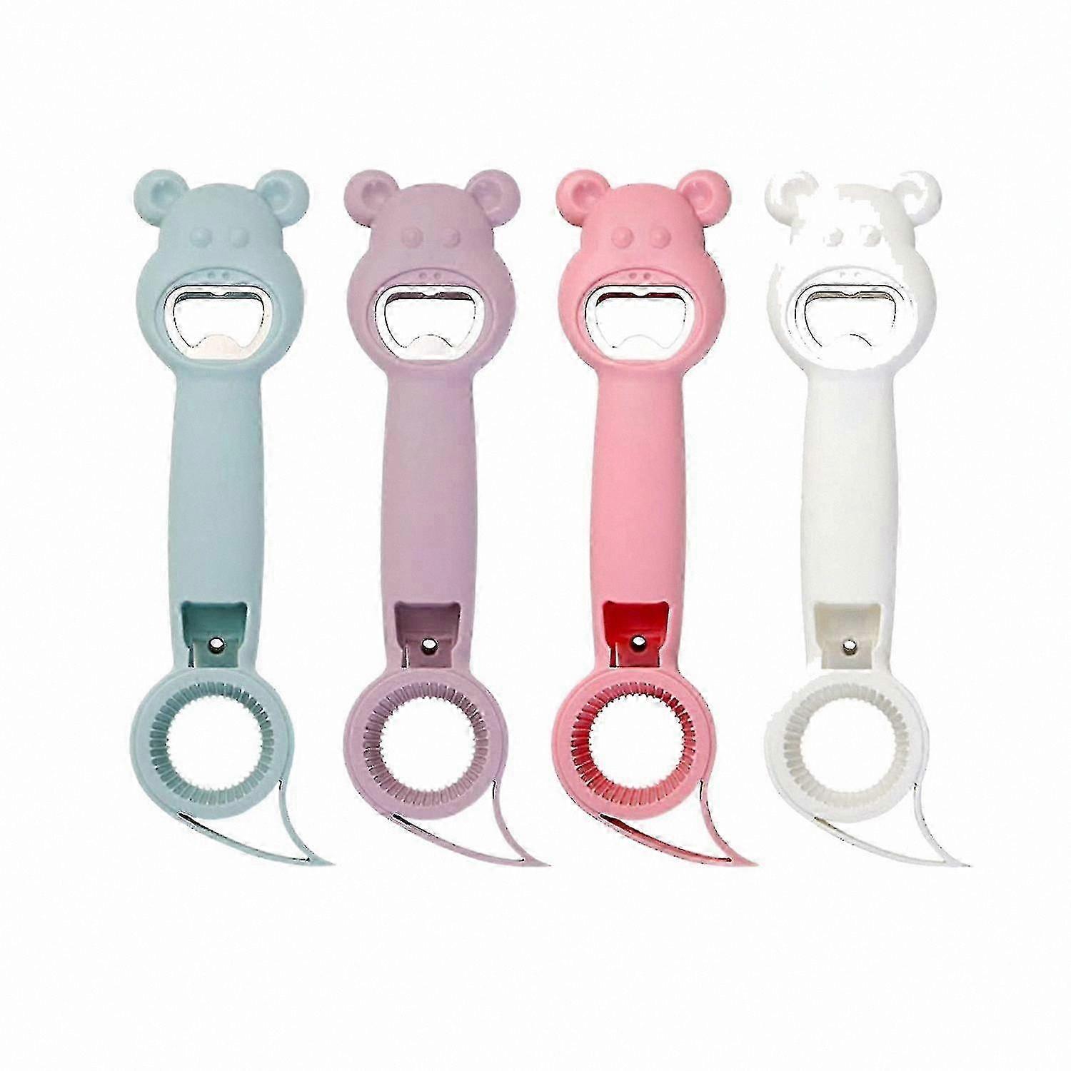 Multi-Function 4-in-1 Bottle Opener Set, 4 Pack Universal Can and Beer Opener Tool