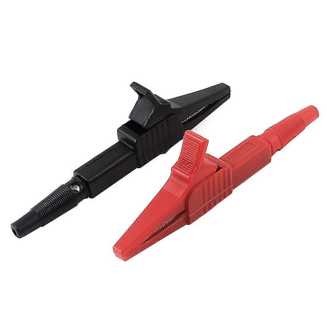 Sourcing Map 1000V 32A High Voltage Alligator Clip Banana Connector 55mm-85mm Long 4-In-1 Black Red