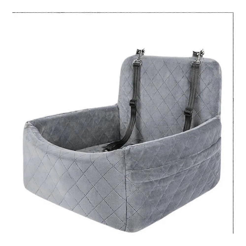 Auto dog bed, puppy car travel artifact mat, safety seat for front and rear in outdoor area (Gray)