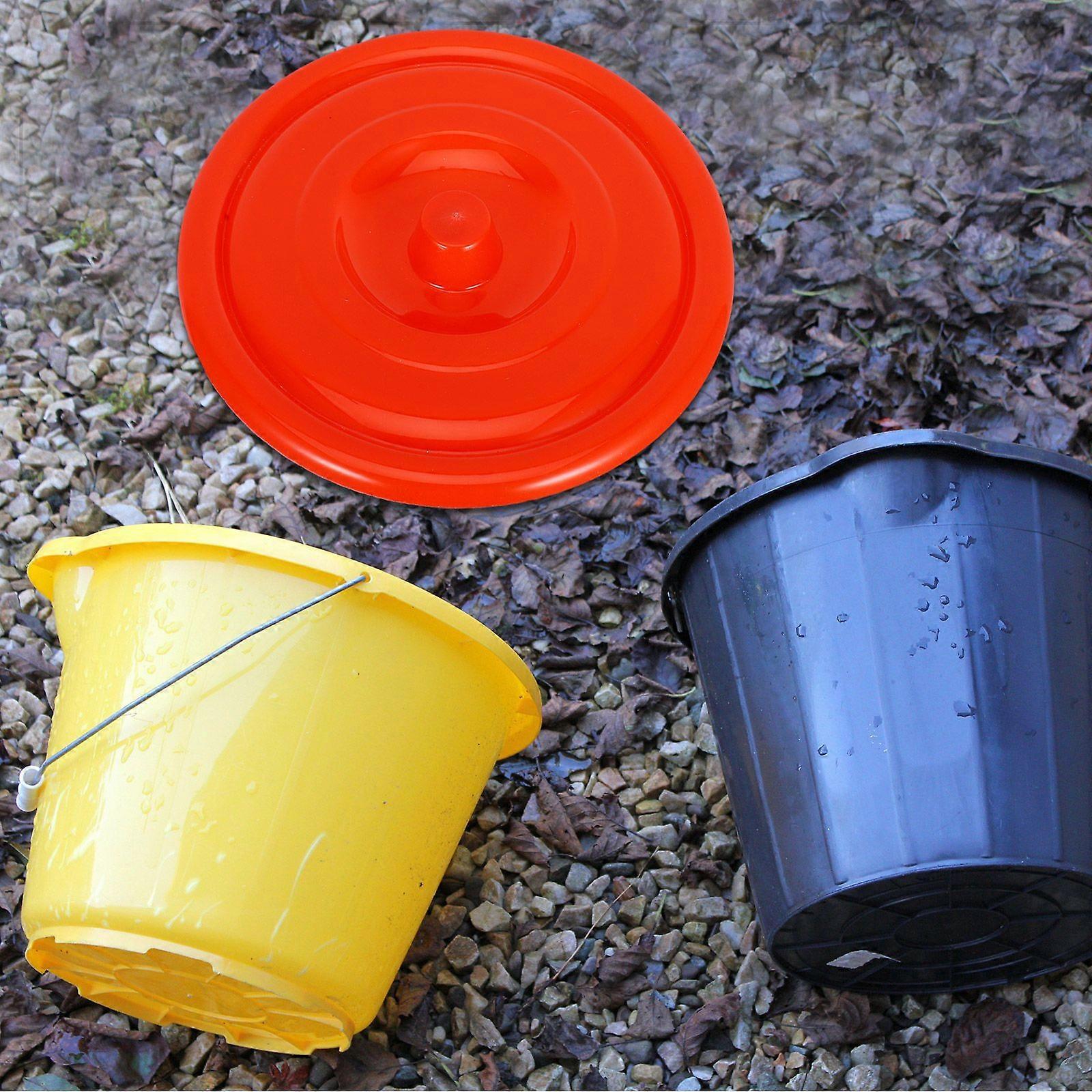2pcs Plastic Trash Can Lids Round Trash Can Replacement Cover Heavy-Duty Garbage Can Lid For Outdoor Trash Can Rounded Smooth Plastic Lid