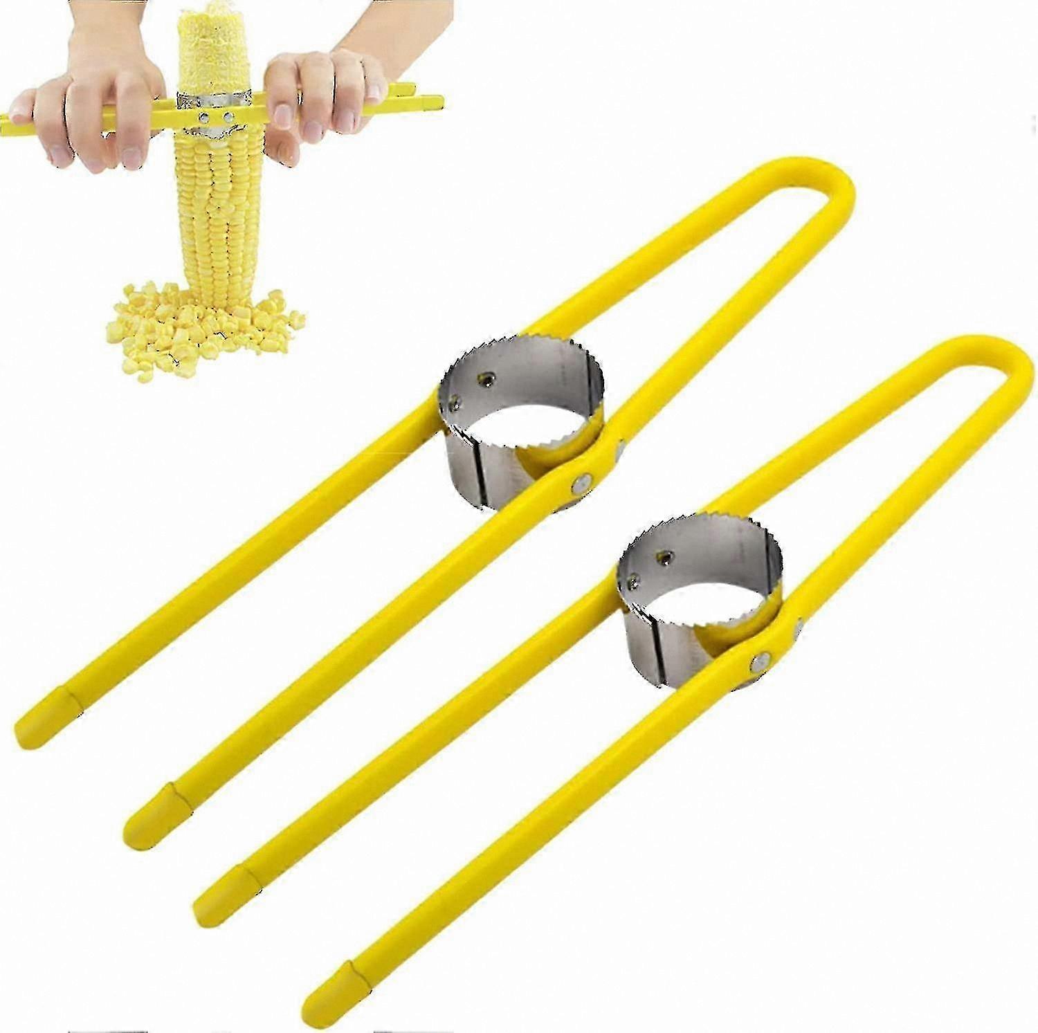 Stainless Steel Corn Peeler and Stripper Tool, 2 Pack Multi-Function Kitchen Gadgets for Corn Cob Processing