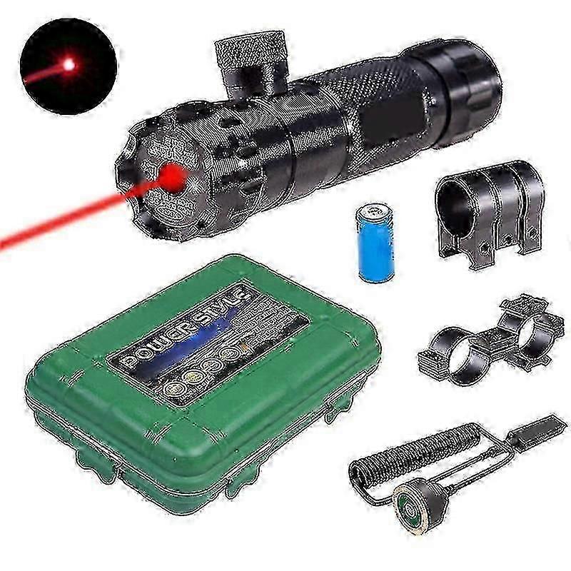 Adjustable Aluminum Laser Pointer with Red/Green Laser Sight for Outdoor Targeting, CNC Machined Aviation Aluminum, Includes 16340 Battery